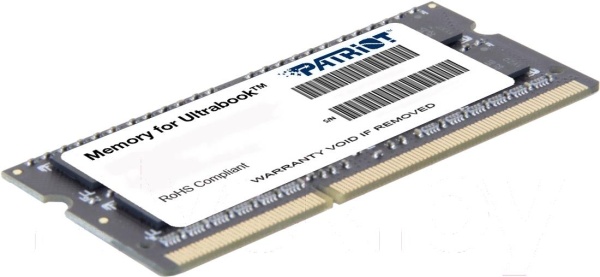 Память DDR3L 4Gb 1600MHz Patriot PSD34G1600L81S RTL PC3-12800 CL11 SO-DIMM 204-pin 1.35В dual rank