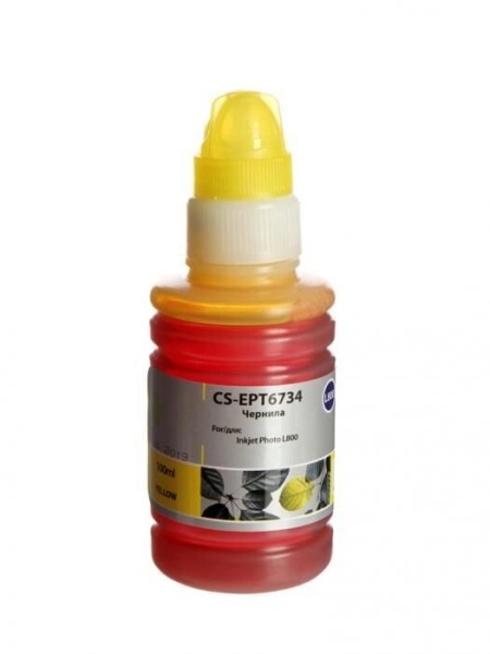 Чернила CS-EPT6734 для Epson L800 ,желтый, 100 мл