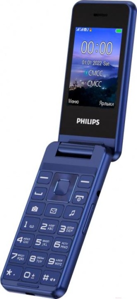 E2601 Xenium синий раскладной 2Sim 2.4" 240x320 Nucleus 0.3Mpix GSM900/1800 FM microSD max32Gb