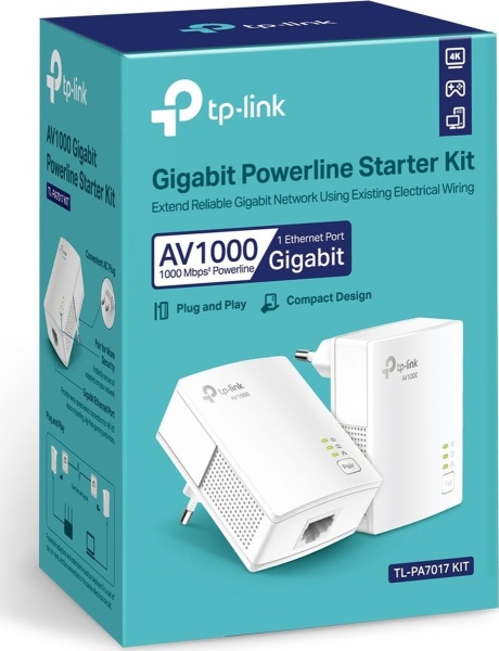 Сетевой адаптер Powerline TP-Link TL-PA7017 KIT AV1000 Gigabit Ethernet (упак.:2шт)