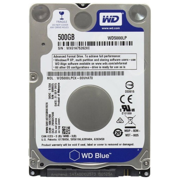 Жесткий диск WD Original SATA-III 500Gb WD5000LPZX Blue (5400rpm) 128Mb 2.5"