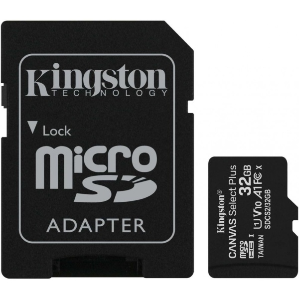 Флеш карта microSDHC 32Gb Class10 Kingston SDCS2/32GBSP CanvSelect Plus w/o adapter