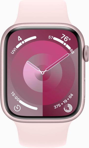 Watch Series 9 A2980 45мм OLED корп.розовый Sport Band рем.светло-розовый разм.брасл.:160-210мм (MR9H3ZP/A)