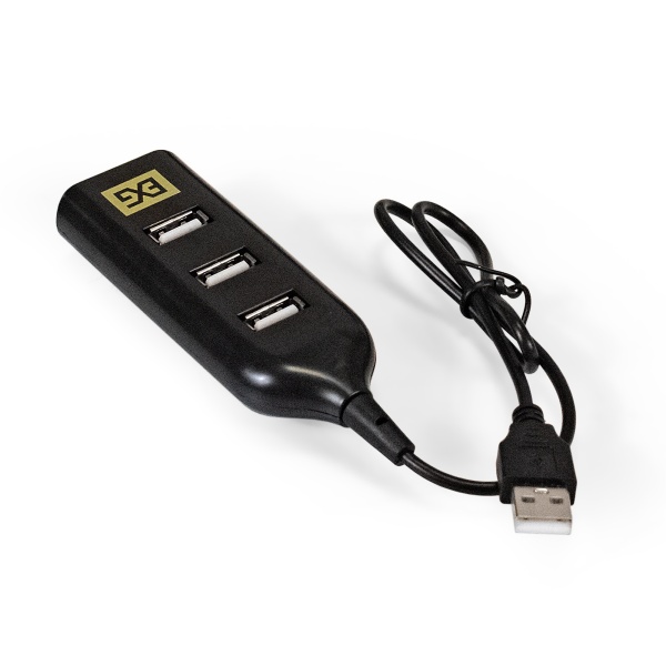 USB-Хаб (концентратор) ExeGate EX293976RUS DUB-42 (кабель-адаптер USB2.0 --> 4xUSB2.0, Plug&Play, черный)