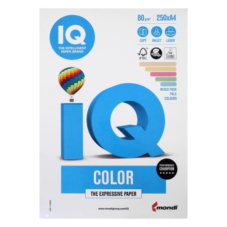 Бумага IQ COLOR цветная А4 250л 160 г желтая IQ COLOR