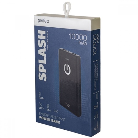 Powerbank 10000 mah + Micro usb /In Micro usb /Out USB 1 А, 2.1A/ Black (PF_B4296)