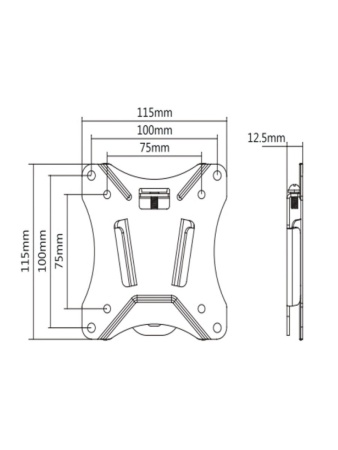 Кронштейн для телевизора Ultramounts UM 810F черный 13"-27" макс.25кг настенный фиксированный
