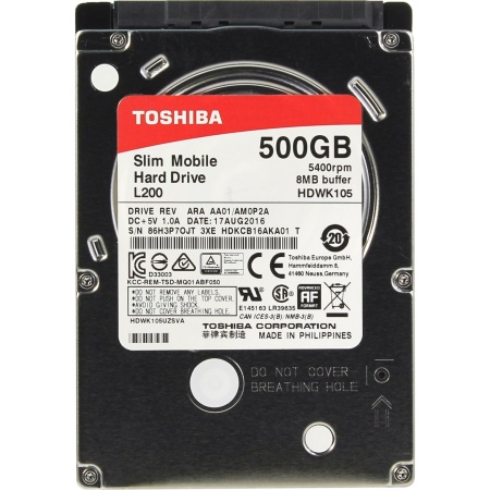 Жесткий диск SATA-III 500Gb HDWK105UZSVA L200 Slim (5400rpm) 8Mb 2.5"