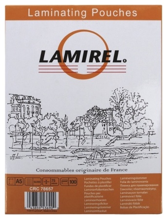 Пленка для ламинирования LAMIREL 75мкм A5 (100шт) глянцевая Lamirel (LA-78657)