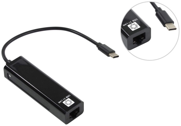 Кабель-адаптер 5BITES UA3C-45-09BK USB3.1 / 3*USB2.0 / RJ45 100MB / BLACK