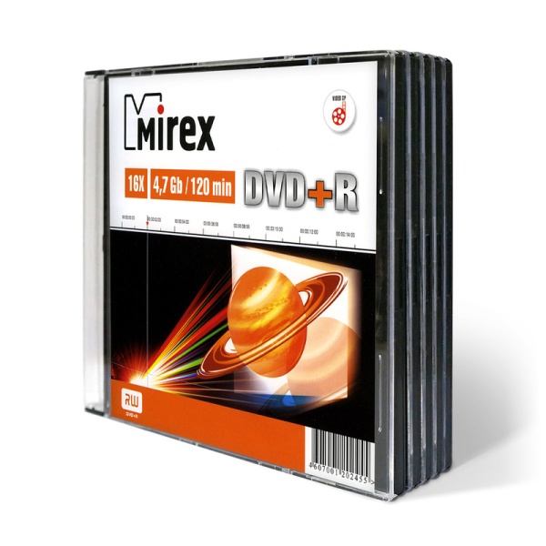 DVD+R Mirex 4.7Gb 16x, Slim Case