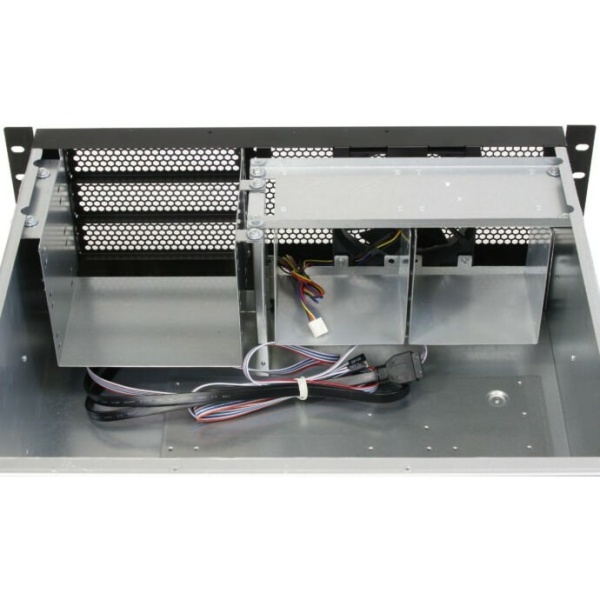 RM438-B-0 Корпус 4U server case,3x5.25+8HDD,черный,без блока питания,глубина 380мм, MB ATX 12"x9.6"