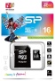 Micro SecureDigital 16Gb SP016GBSTH010V10SP {MicroSDHC Class 10, SD adapter}