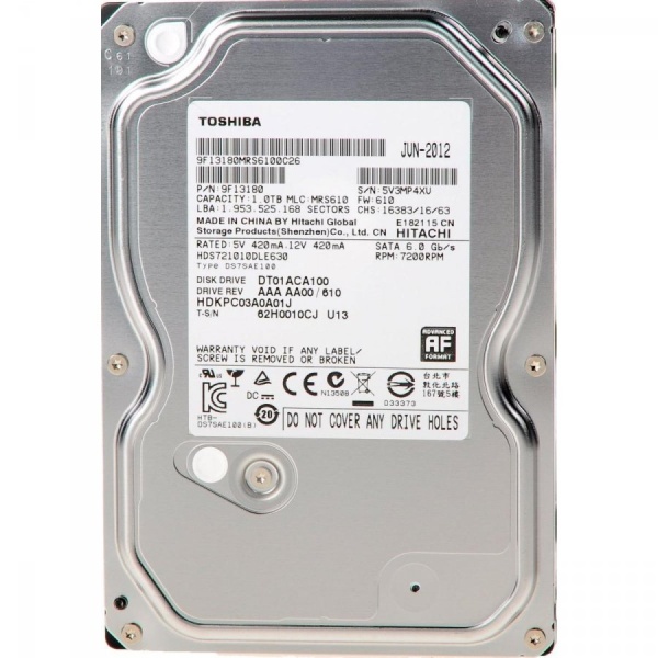 1TB Desktop HDD DT01ACA100 SATA 6Gb/s, 7200rpm, 32MB, Bulk