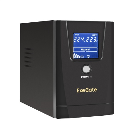 ИБП ExeGate EX294613RUS Power Smart ULB-500.LCD.AVR.2SH <500VA/300W, LCD, AVR, 2*Schuko, металлический корпус, Black>
