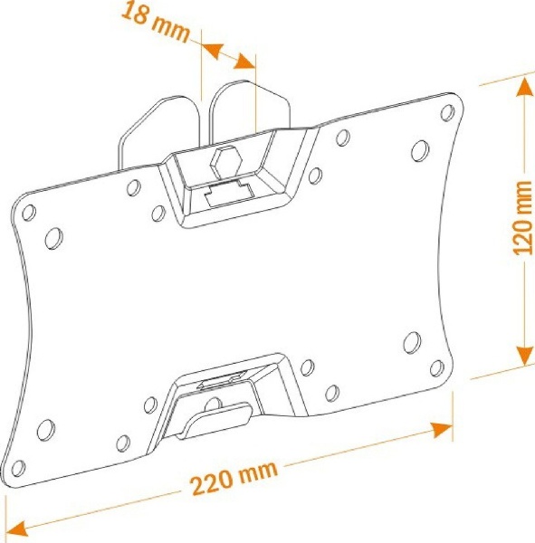 Кронштейн для телевизора Holder LCDS-5060 черный глянец 19"-32" макс.30кг настенный фиксированный