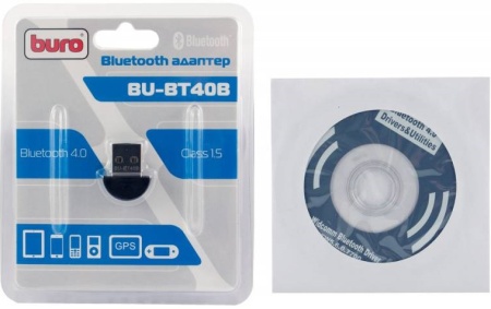 Адаптер USB Buro BU-BT40B Bluetooth 4.0+EDR class 1.5 20м черный