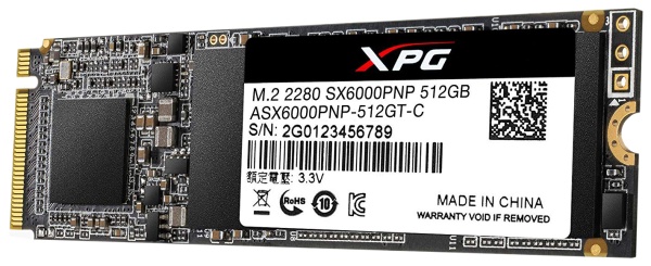 Накопитель PCI-E x4 512Gb ASX6000PNP-512GT-C XPG SX6000 Pro M.2 2280