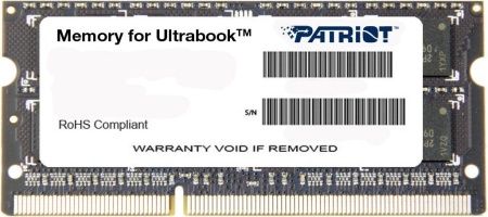 Оперативная память Patriot Memory for Ultrabook 4GB DDR3 SO-DIMM PC3-12800 (PSD34G1600L81S)