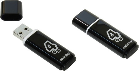 Flash USB Drive Smartbuy 4Gb Glossy series Black SB4GBGS-K