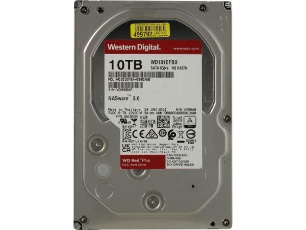 Жесткий диск Original SATA-III 10Tb WD101EFBX NAS Red Plus (7200rpm) 256Mb