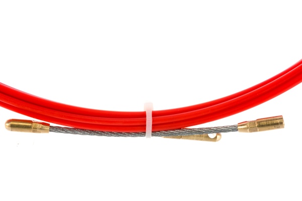 (47-1005) Протяжка кабельная (мини УЗК в бухте), стеклопруток, d=3,5мм, 5м КРАСНАЯ