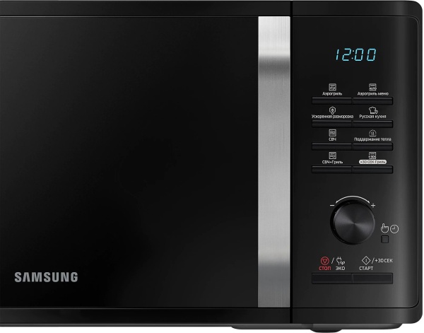 Samsung MG23K3575AK объём 23 л, 800 Вт, гриль, электронное управление, дисплей, тактовые/кнопочные переключатели