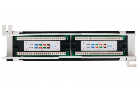 NETLAN EC-UWP-12-UD2 неэкранированная настенная патч-панель, 12 портов, категория 5e, RJ45/8P8C, 110/KRONE, T568A/B, черная