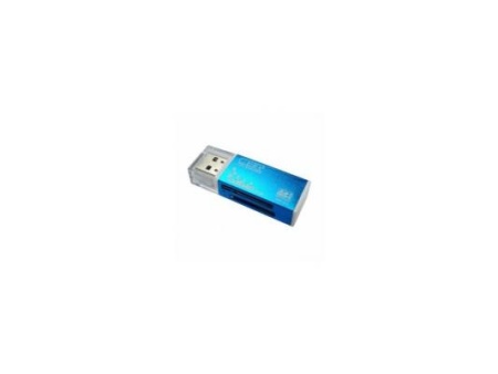 USB 2.0 Card reader CBR Human ("Glam") CR-424, синий цвет, All-in-one, Micro MS(M2), SD, T-flash, MS-DUO, MMC, SDHC,DV,MS PRO, MS, MS PRO DUO