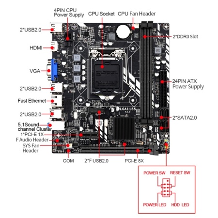 1U LGA1155 "R1304BTLSHBNR"