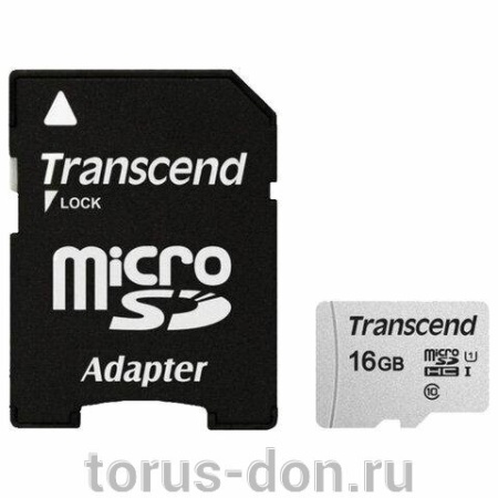 Карта памяти Transcend microSDHC (Class 10) UHS-I 16GB + SD адаптер (TS16GUSDHC10U1)