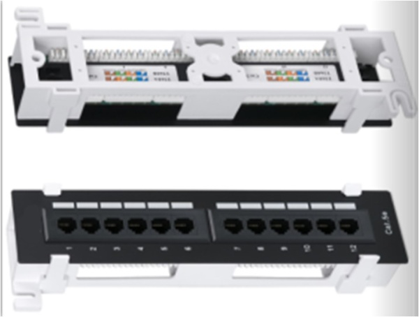 WR-PL-12-C5E-WL-D настенная, 12 портов RJ-45, категория 5е, тип контактов: Dual IDC (110 + Krone), с подставкой