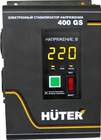 Стабилизатор напряжения Huter 400GS 0.35кВА однофазный серый (63/6/12)