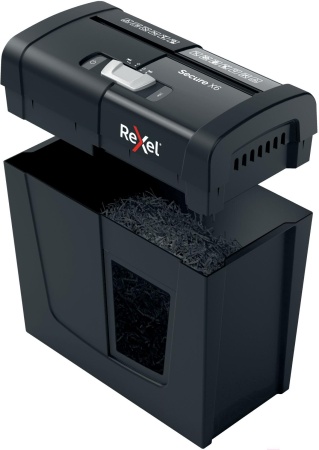 Шредер Rexel Secure X6 EU черный (секр.P-4) фрагменты 6лист. 10лтр. скрепки скобы