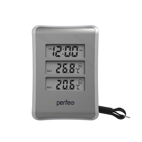 Часы-метеостанция "Tempo", серебряный, (PF-S3316E)