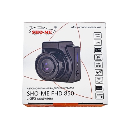 Видеорегистратор Sho-Me FHD-850 черный 1296x1728 1296p 140гр. GPS NTK96658