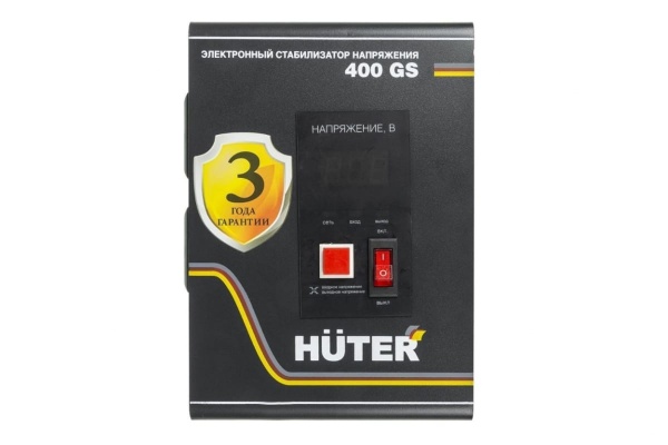 Стабилизатор напряжения Huter 400GS 0.35кВА однофазный серый (63/6/12)