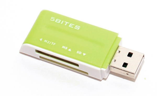 RE2-102GR (RE-102GR) Устройство ч/з карт памяти USB2.0 / ALL-IN-ONE / USB PLUG / GREEN