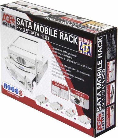 Салазки для HDD AgeStar MR3-SATA(S)-1F SATA II пластик черный 3.5"
