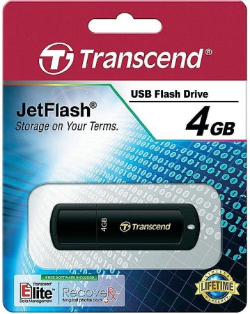 Флеш Диск Transcend 4Gb Jetflash 350 TS4GJF350 USB2.0 черный