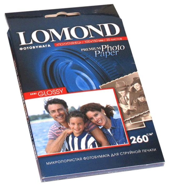 Фотобумага Lomond 1103302 10x15/260г/м2/20л./белый полуглянцевое для струйной печати