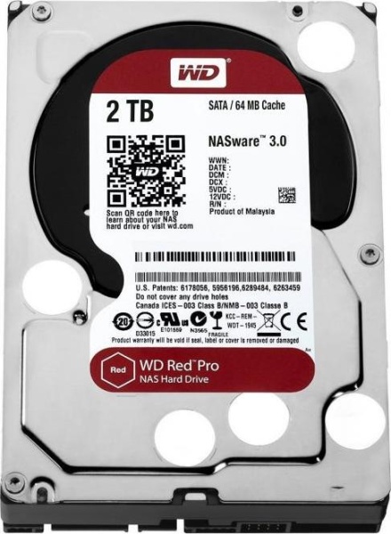 Жесткий диск Original SATA-III 2Tb WD2002FFSX NAS Red Pro (7200rpm) 64Mb