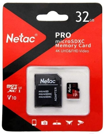 Карта памяти Netac P500 Extreme Pro 32GB NT02P500PRO-032G-R (с адаптером)