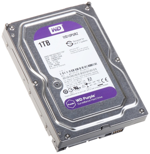 Жесткий диск WD Original SATA-III 1Tb WD10PURZ Video Purple (5400rpm) 64Mb