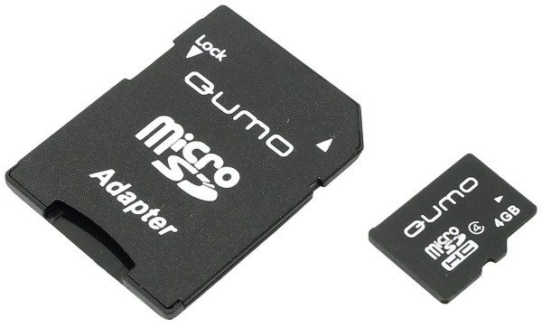 Micro SecureDigital 4Gb QM4GMICSDHC4 {MicroSDHC Class 4, SD adapter}