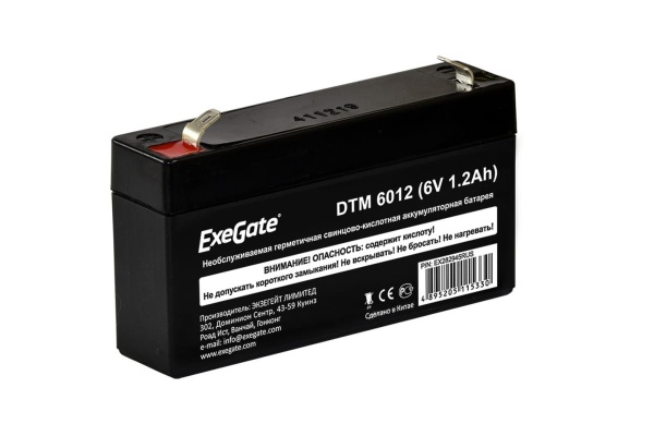 EX282944RUS Аккумуляторная батарея DT 6012 (6V 1.2Ah, клеммы F1)