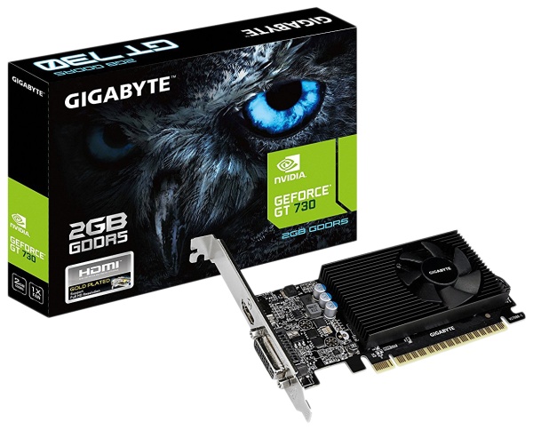 PCI-E GV-N730D5-2GL NVIDIA GeForce GT 730 2048Mb 64 GDDR5 902/5000 DVIx1 HDMIx1 HDCP Ret low profile