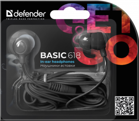 Наушники Defender Basic 618 черный #1 [63618]