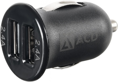 Автомобильное зарядное устройство ACD "ACD-C242-X1B"  24Вт, 2xUSB, 5В, 4.8А ,чёрный