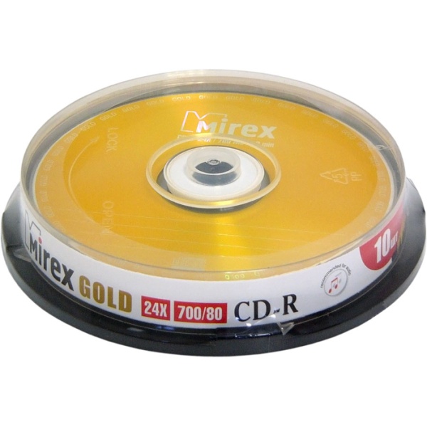 CD-R 700Mb 24x Gold Cake Box (10шт) (201779)